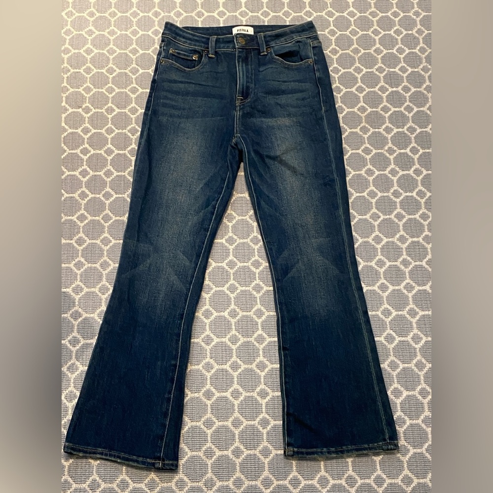 PISTOLA denim jeans, high rise dark wash, little cropped